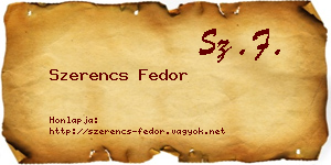 Szerencs Fedor névjegykártya
